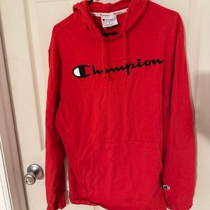 Red champion hoodie